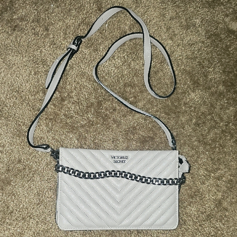 Victoria's Secret Gray Quilted Crossbody Bag